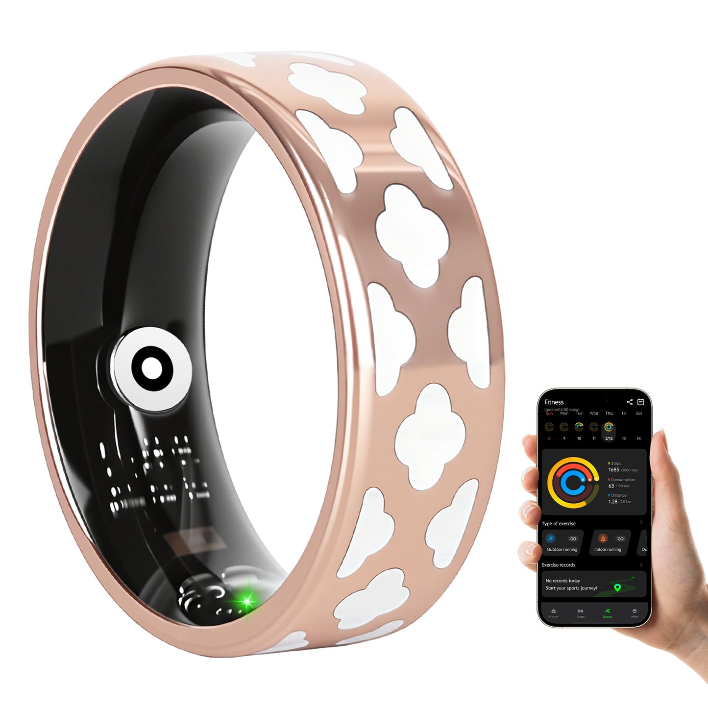 Smart Ring Health Tracker with Sleep & Fitness Monitoring