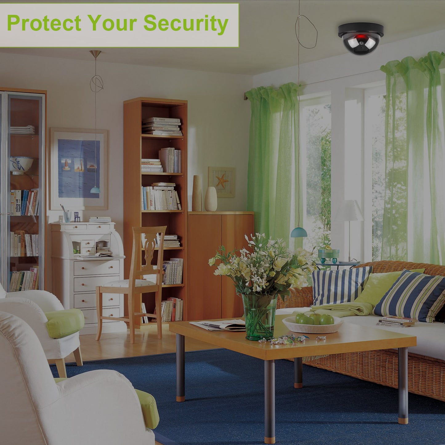 Dummy Security Camera Dome with Flashing LED Light (4-Pack)