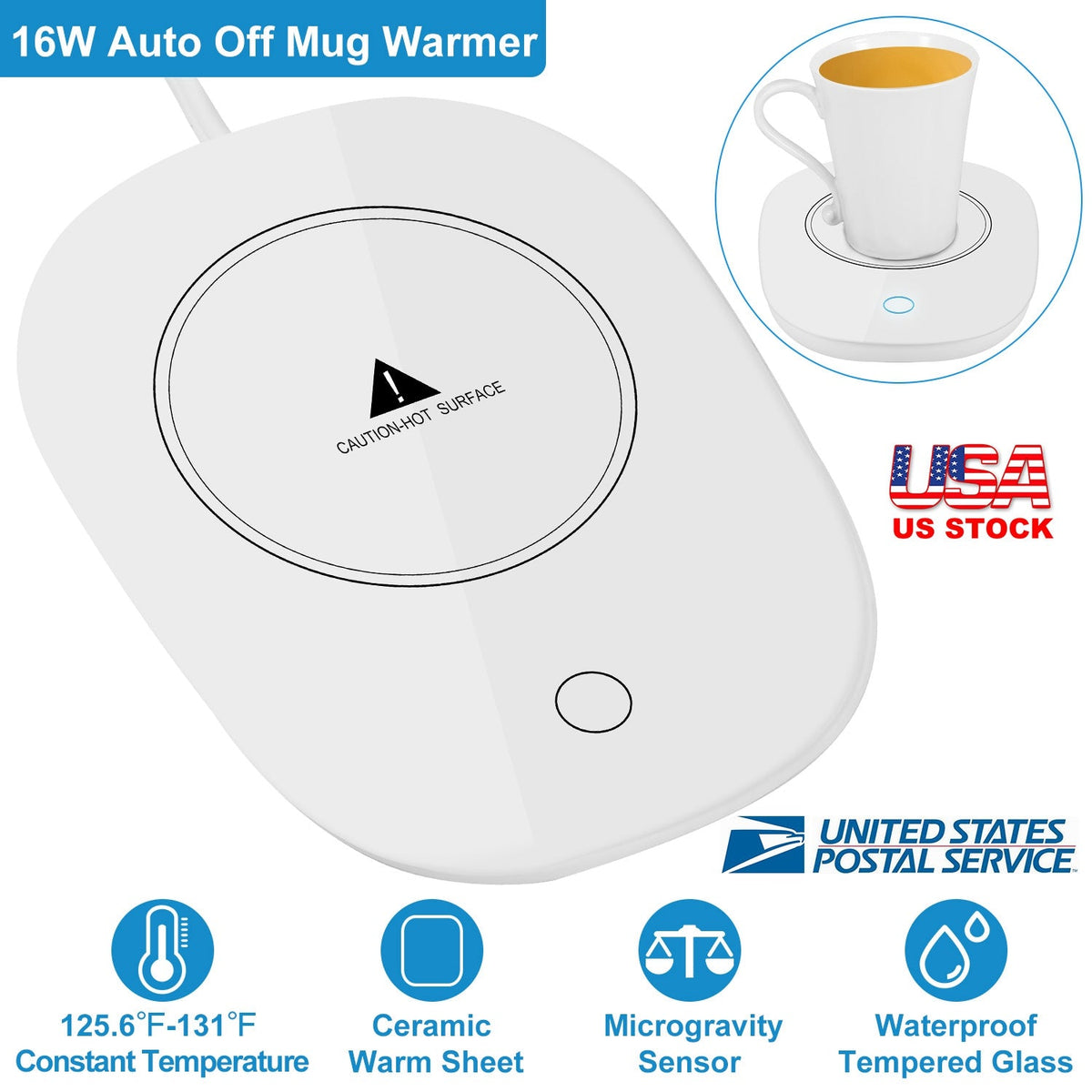 Coffee Mug Warmer Cup Warmer Auto Shut Off Coffee Tea Milk Electric Heater Pad Office Home Desk Coffee Mug Warmer Electric Beverage Warmer Mat 125.6 /