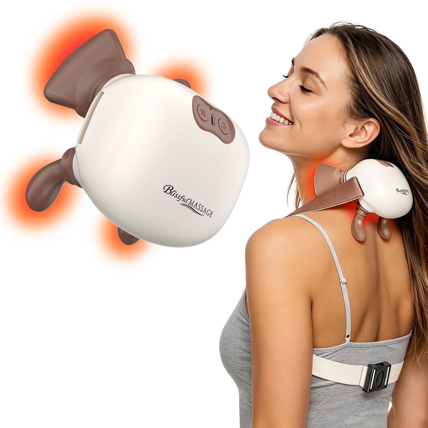 Cordless Neck Massager with Heat & Shiatsu Deep Tissue Kneading