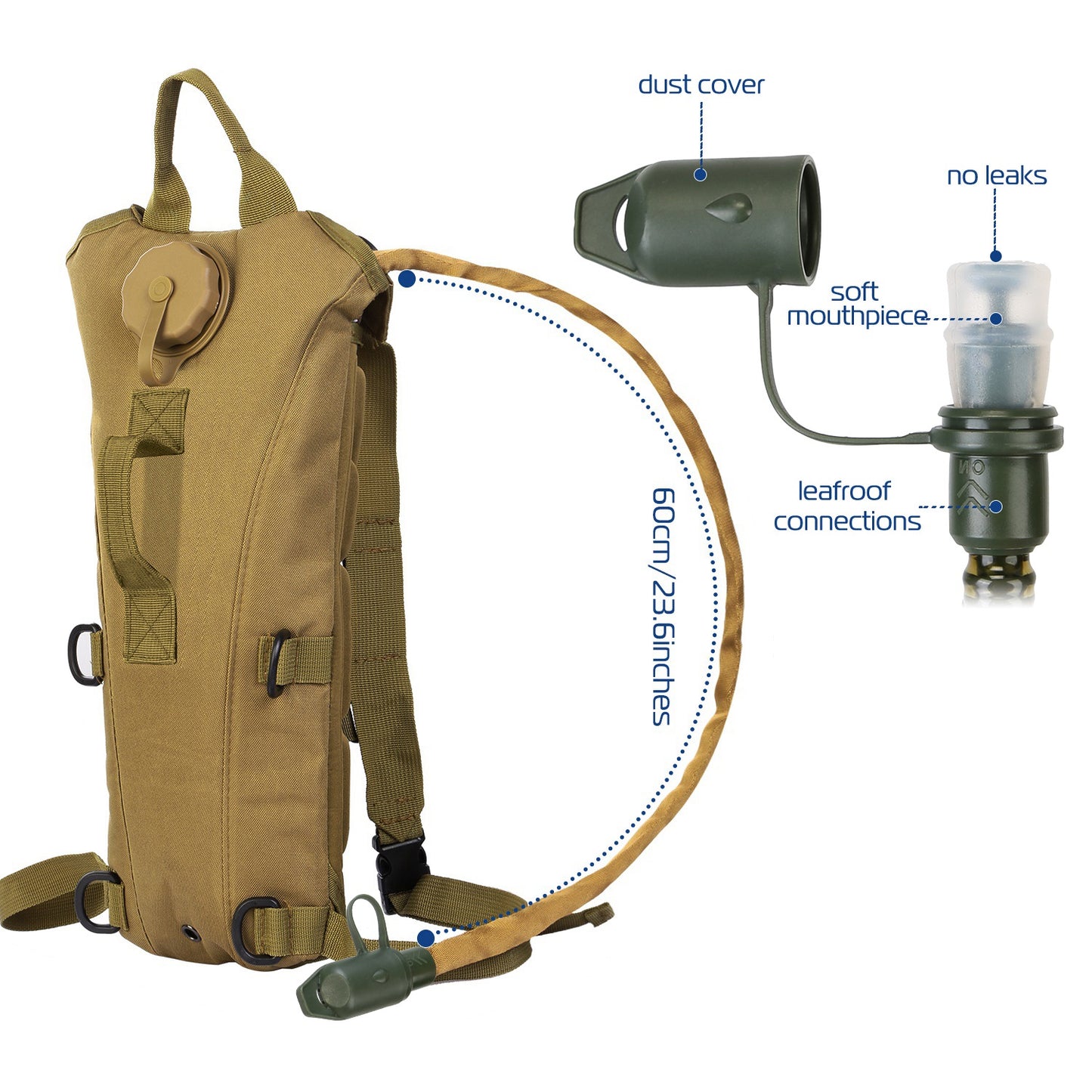 Tactical Hydration Pack with 3L Water Bladder
