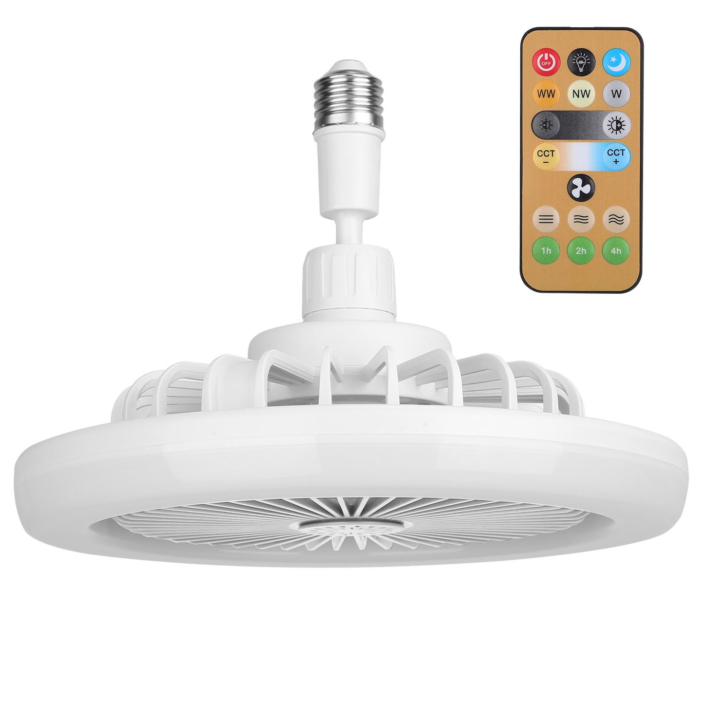 E27 Socket Ceiling Fan with Dimmable LED Light & Remote