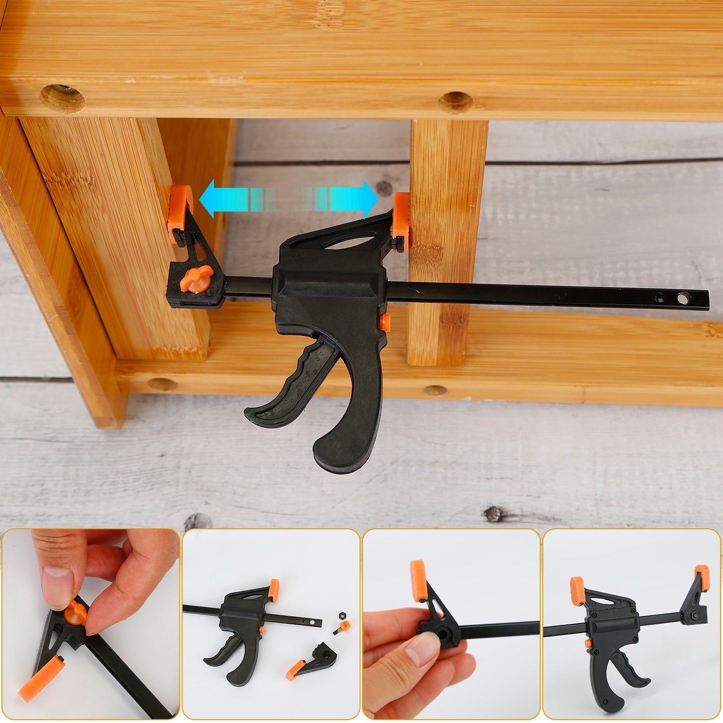 F Clamp Grip Set with Quick Release Ratchet (2-Pack)