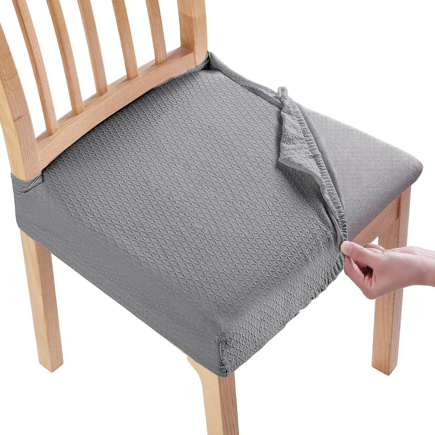 Waterproof Dining Chair Seat Covers - 4 Pack Stretch Slipcovers