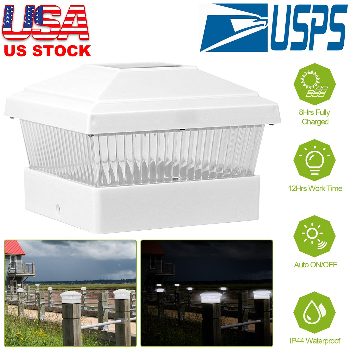 Solar Post Cap Light for 5x5 Inch Fence & Deck Posts