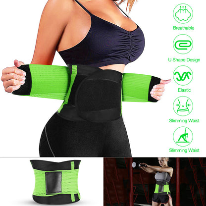 Waist Trainer Belt with Back Support - Adjustable Slimming Band