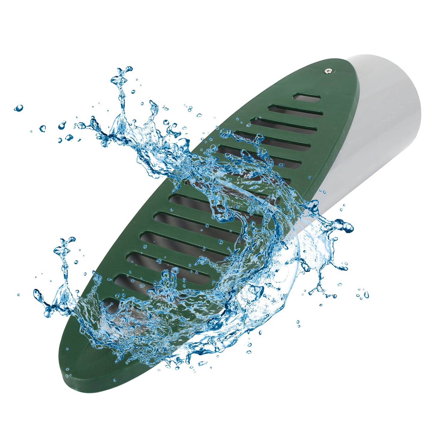 4-Inch Angled Yard Drainage Pipe with Sloped Grate - Green