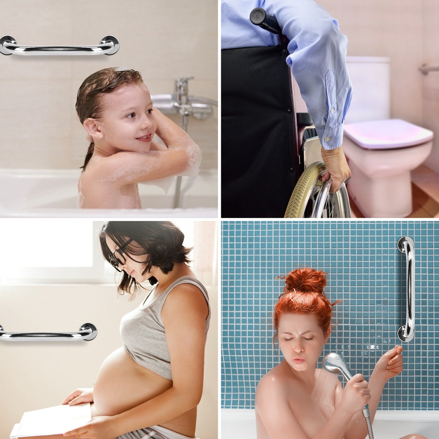 Stainless Steel Grab Bar 11.8in Safety Handle for Bathroom