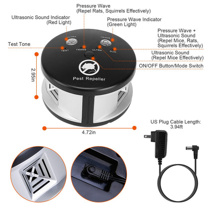 Ultrasonic Pest Repeller with 4 Modes for Indoor Use