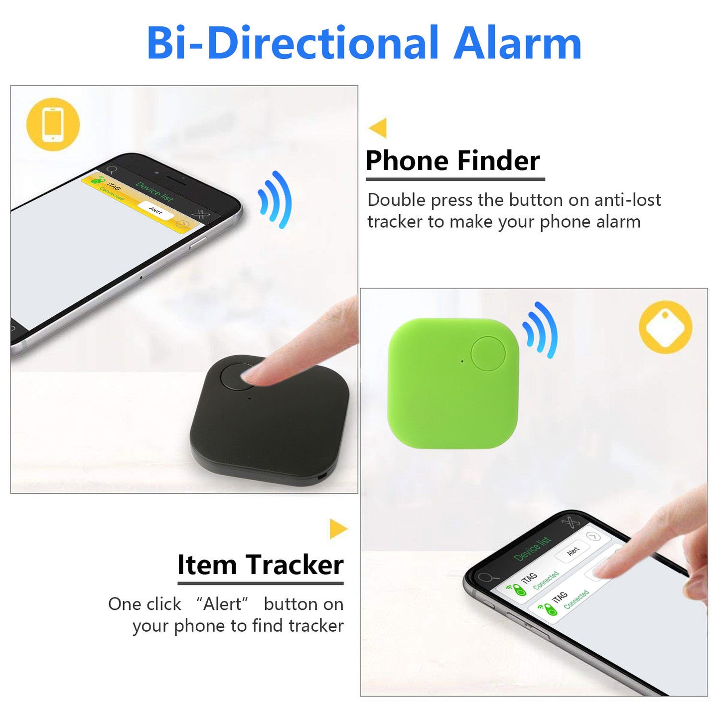 Bluetooth Key Finder Tracker with Bi-Directional Alarm