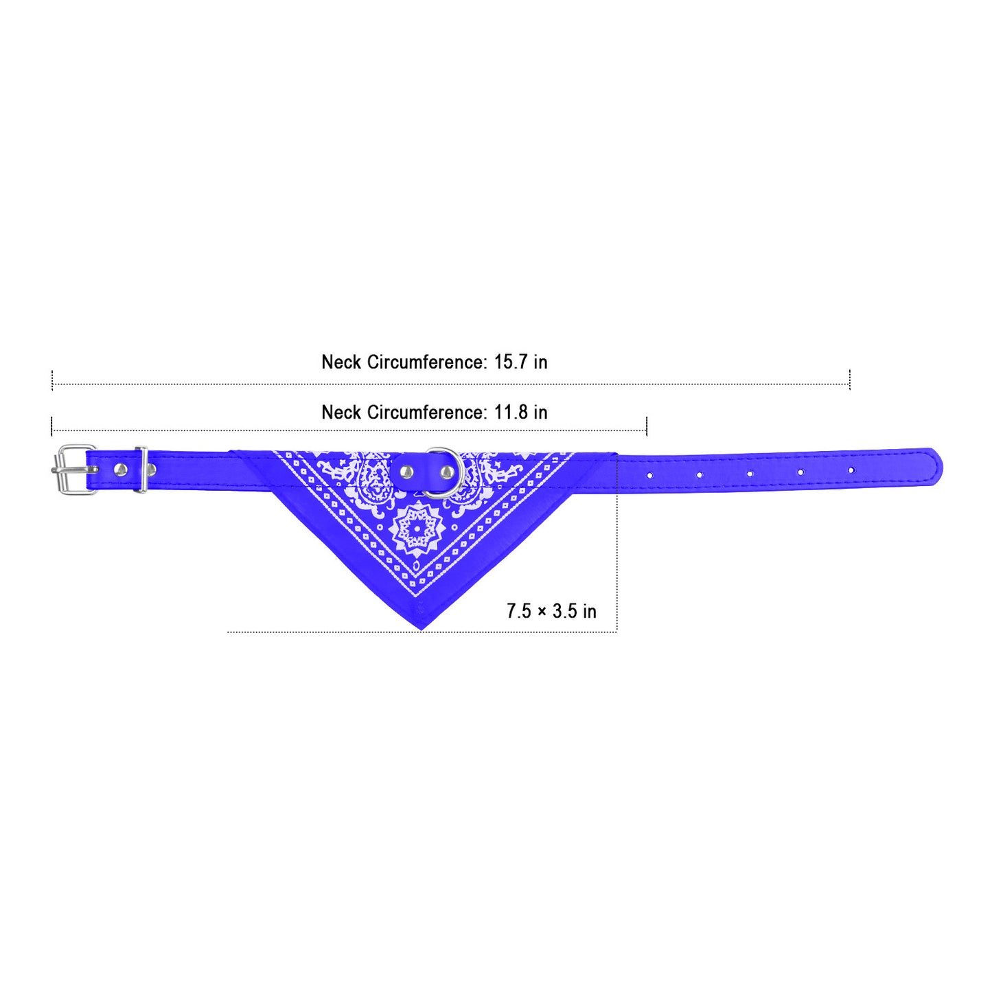 Dog Bandana Collar with Adjustable Leather Strap