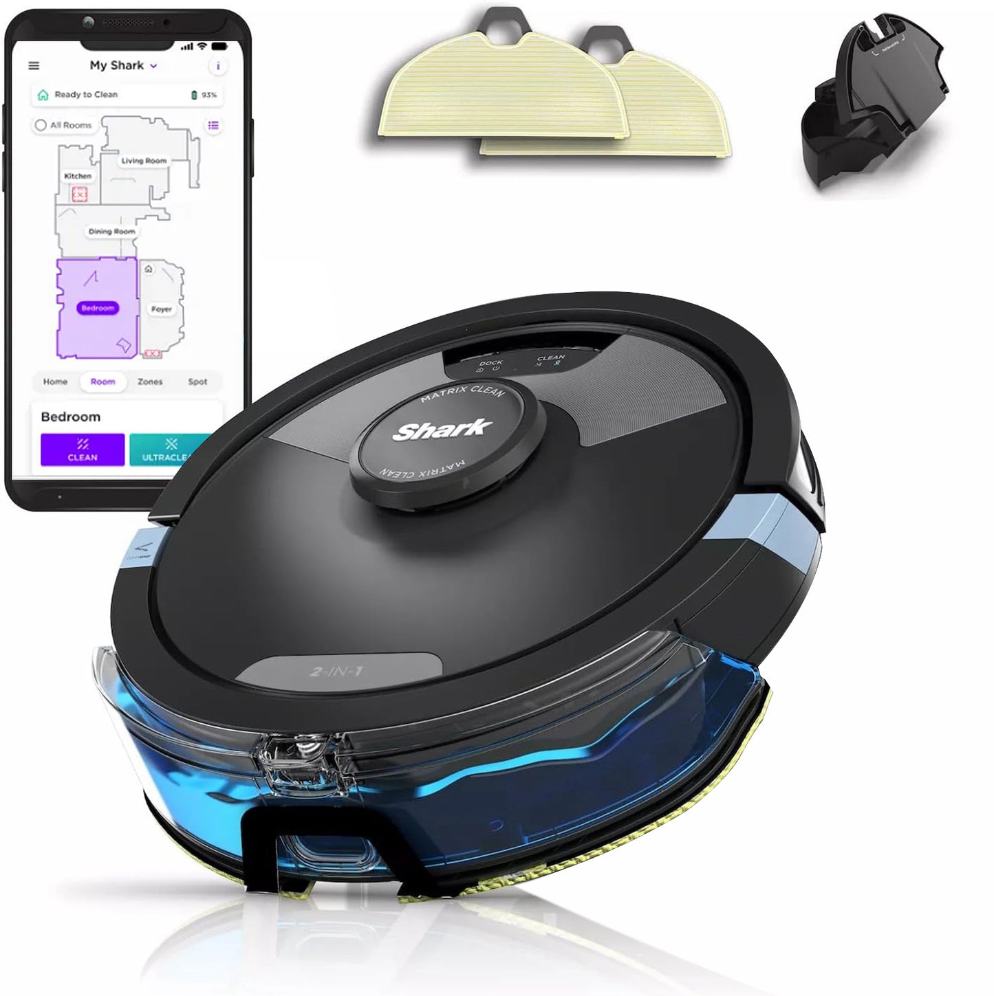 Robot Vacuum and Mop 2-in-1 with Matrix Clean & App Control