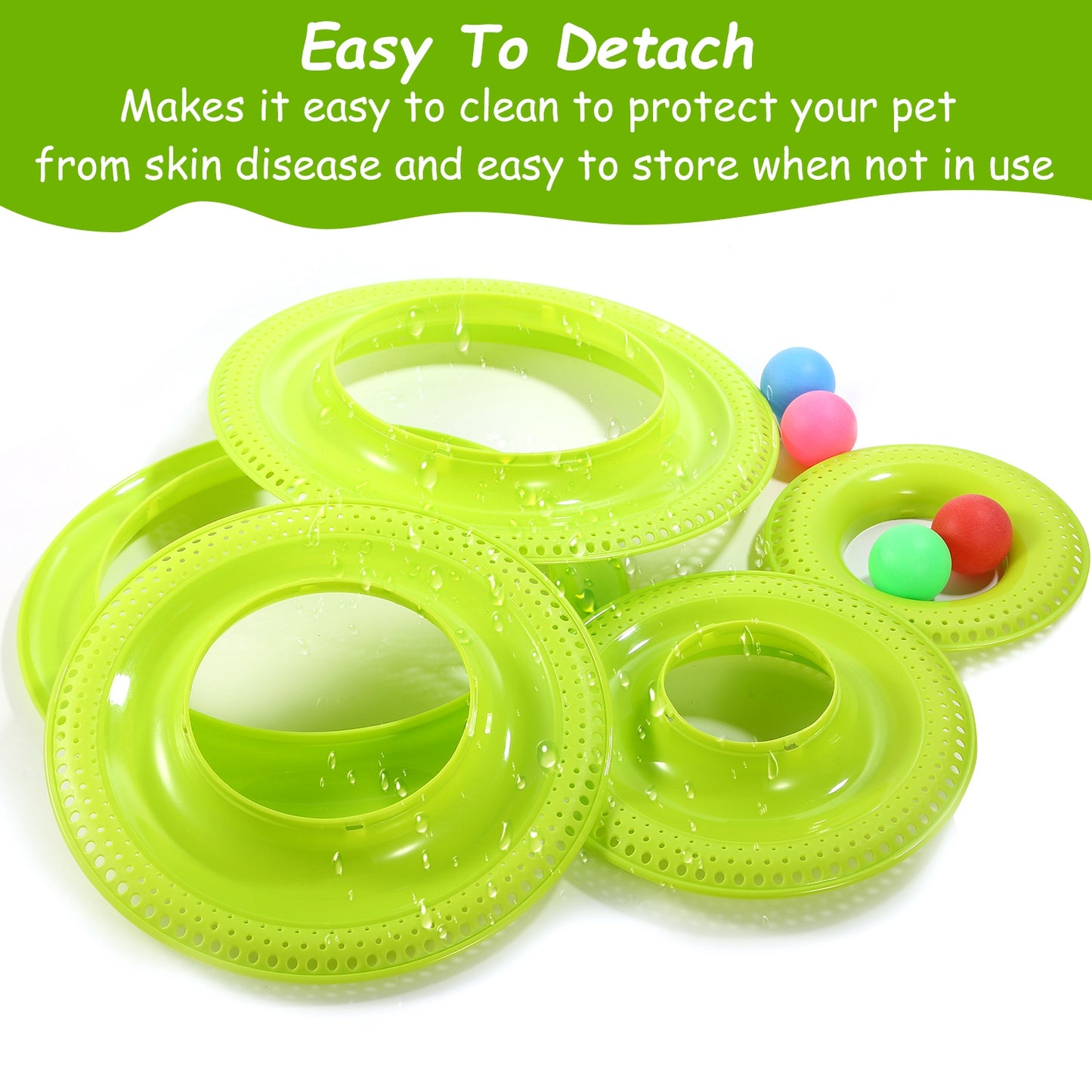 Cat Track Tower Toy 4-Layer Interactive Ball Chase Game