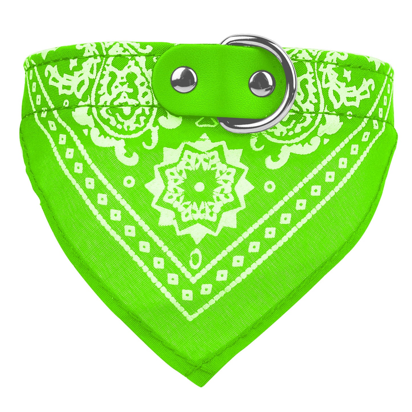Dog Bandana Collar with Adjustable Leather Strap