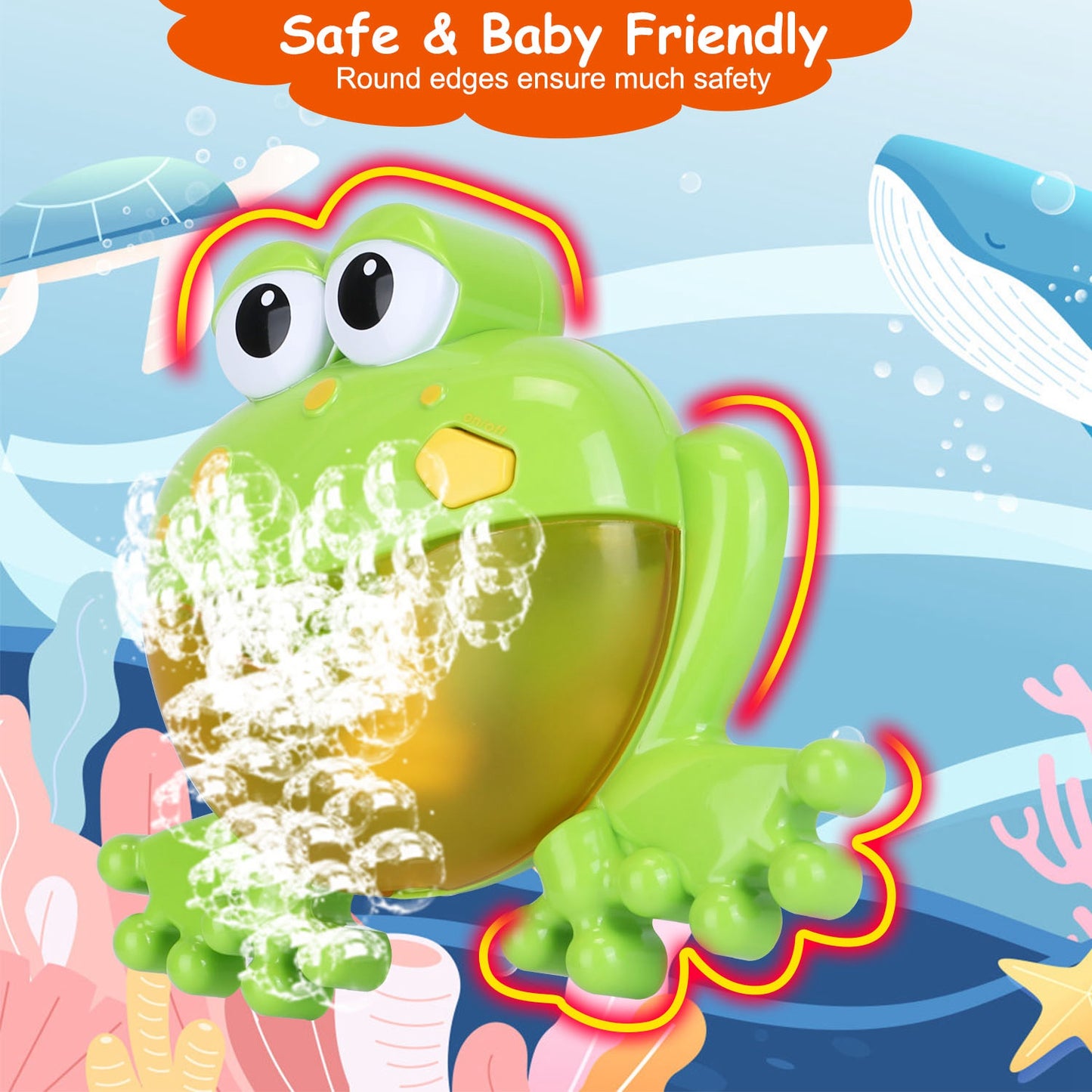 Musical Bubble Bath Maker Toy with Suction Cups for Toddlers