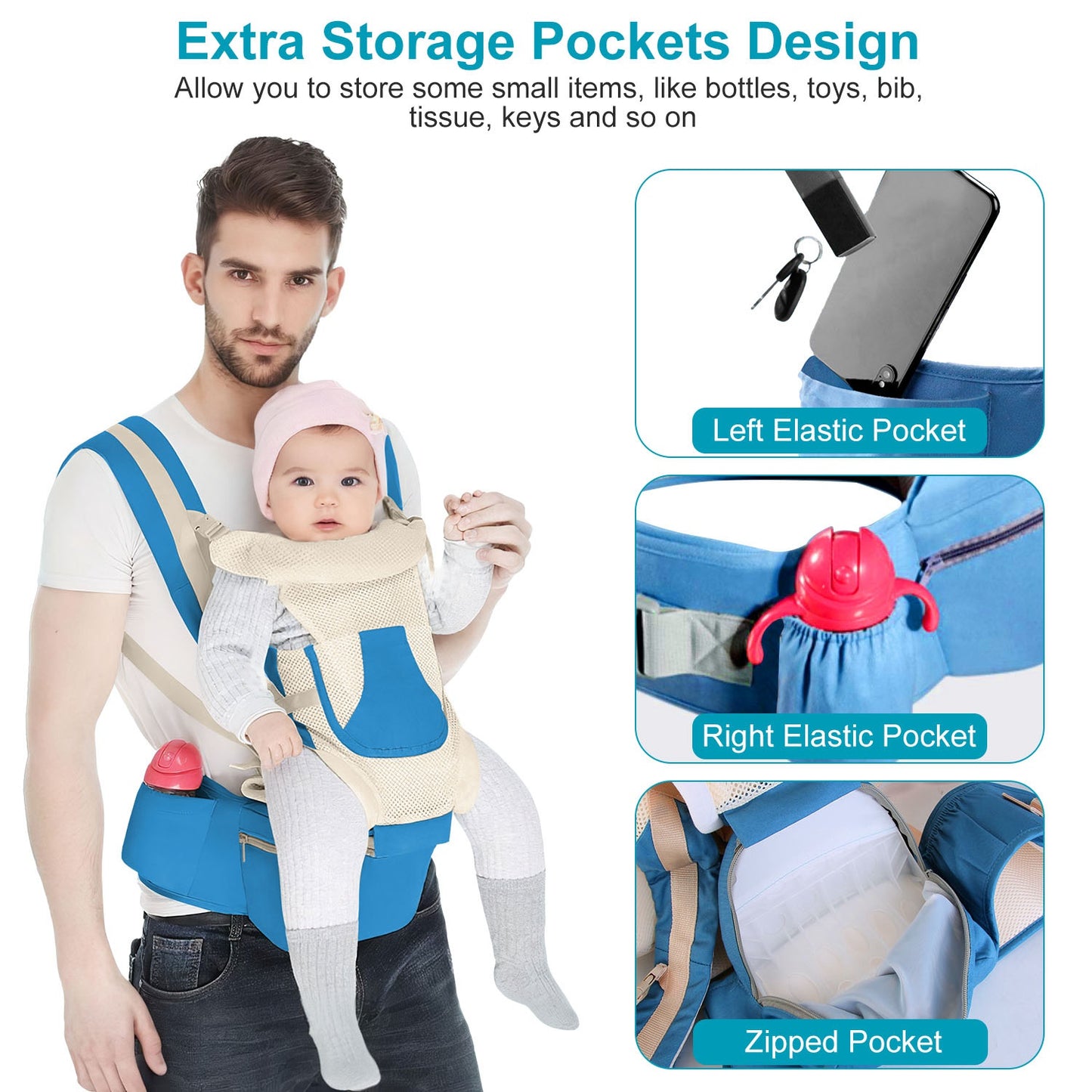 Ergonomic Baby Carrier with Hip Seat for 0-4 Years