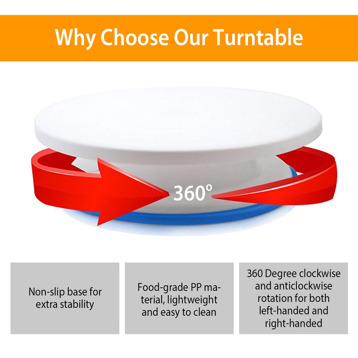 Rotating Cake Turntable with 108-Piece Decorating Kit