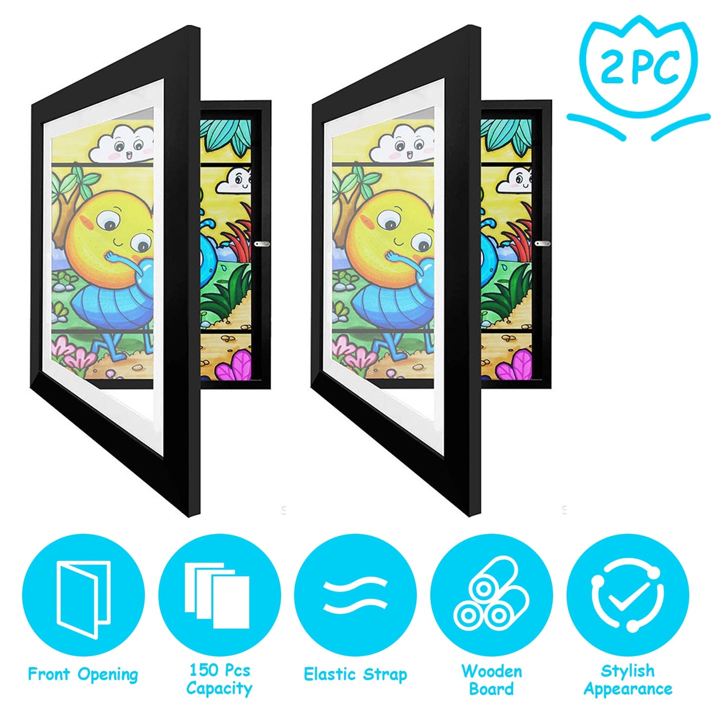 Kids Art Frame A3/A4 Front Opening Display with Storage