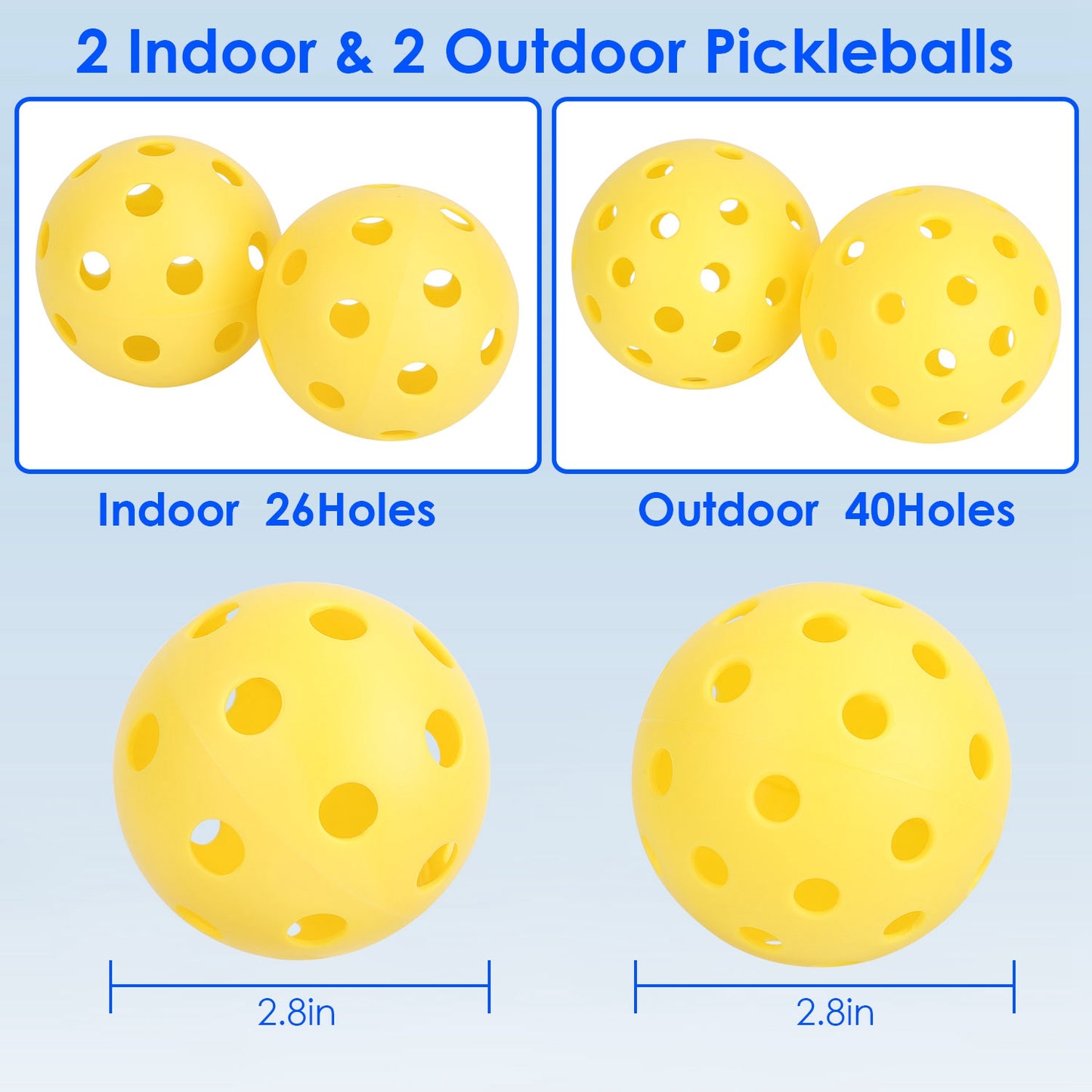 Pickleball Net Set 22ft Regulation with Paddles & Balls