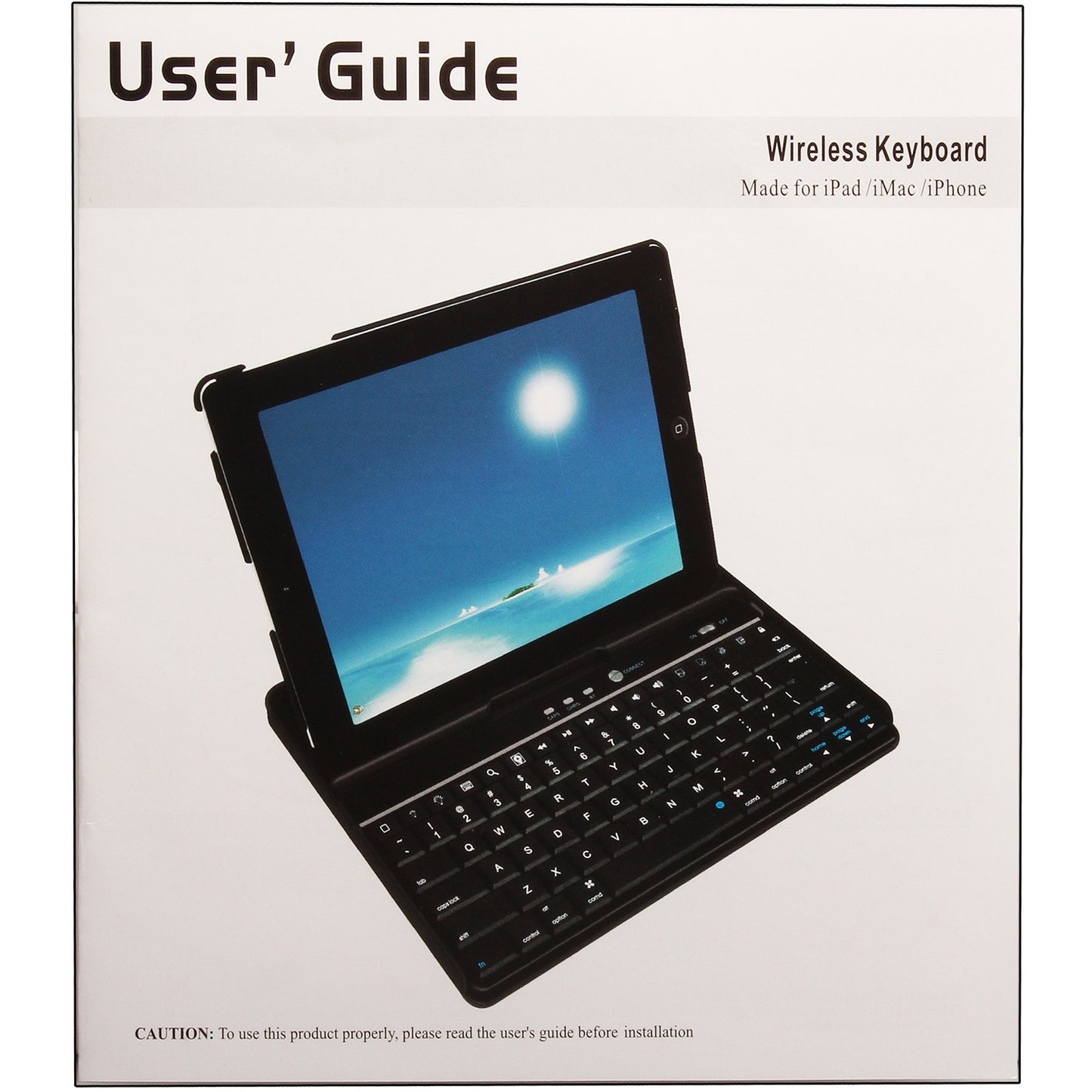 Wireless Keyboard Case for iPad 2 with Adjustable Stand