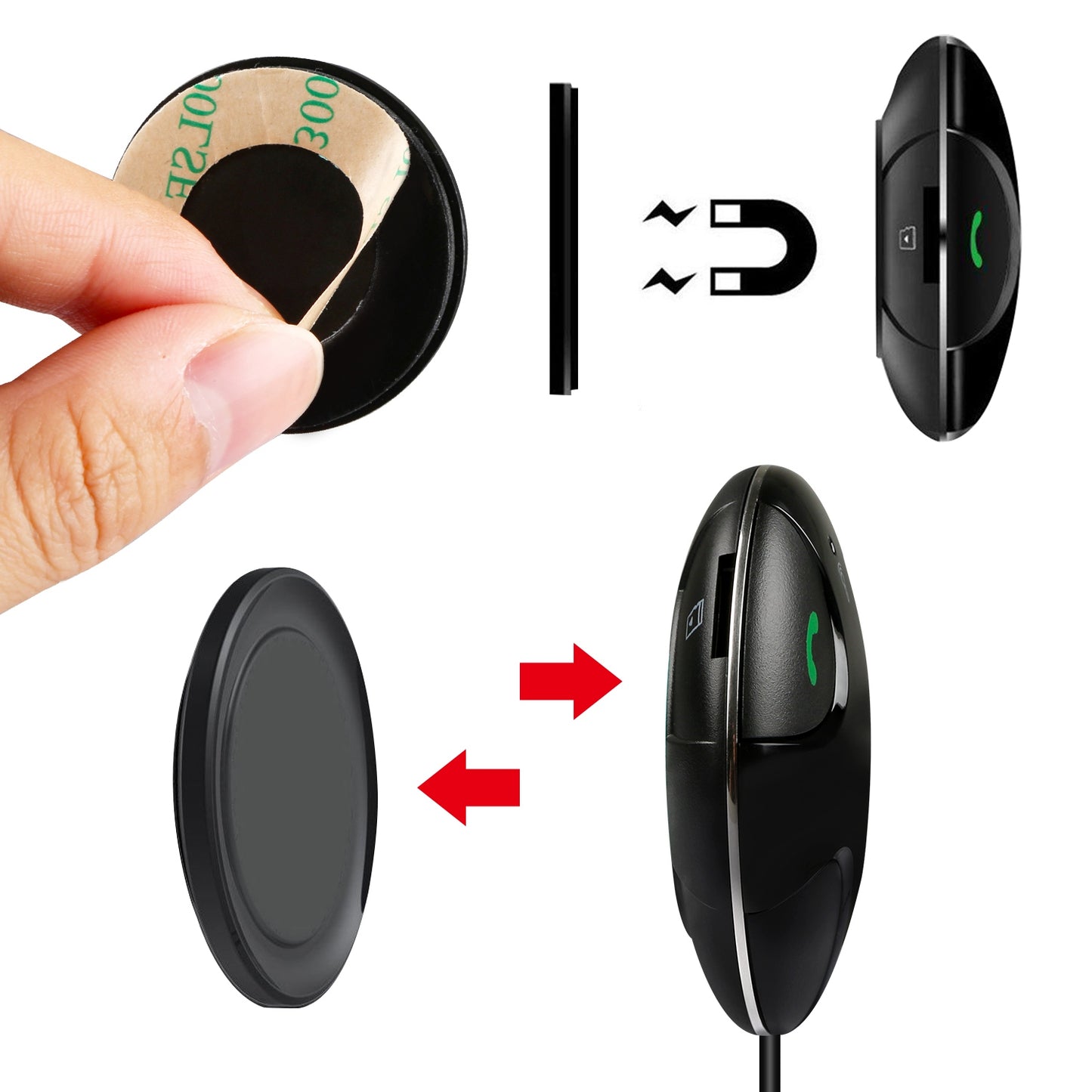 Wireless FM Transmitter with Hands-Free Calling & USB Charging