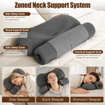 Heated Memory Foam Neck Pillow with 3-Level Heat Therapy