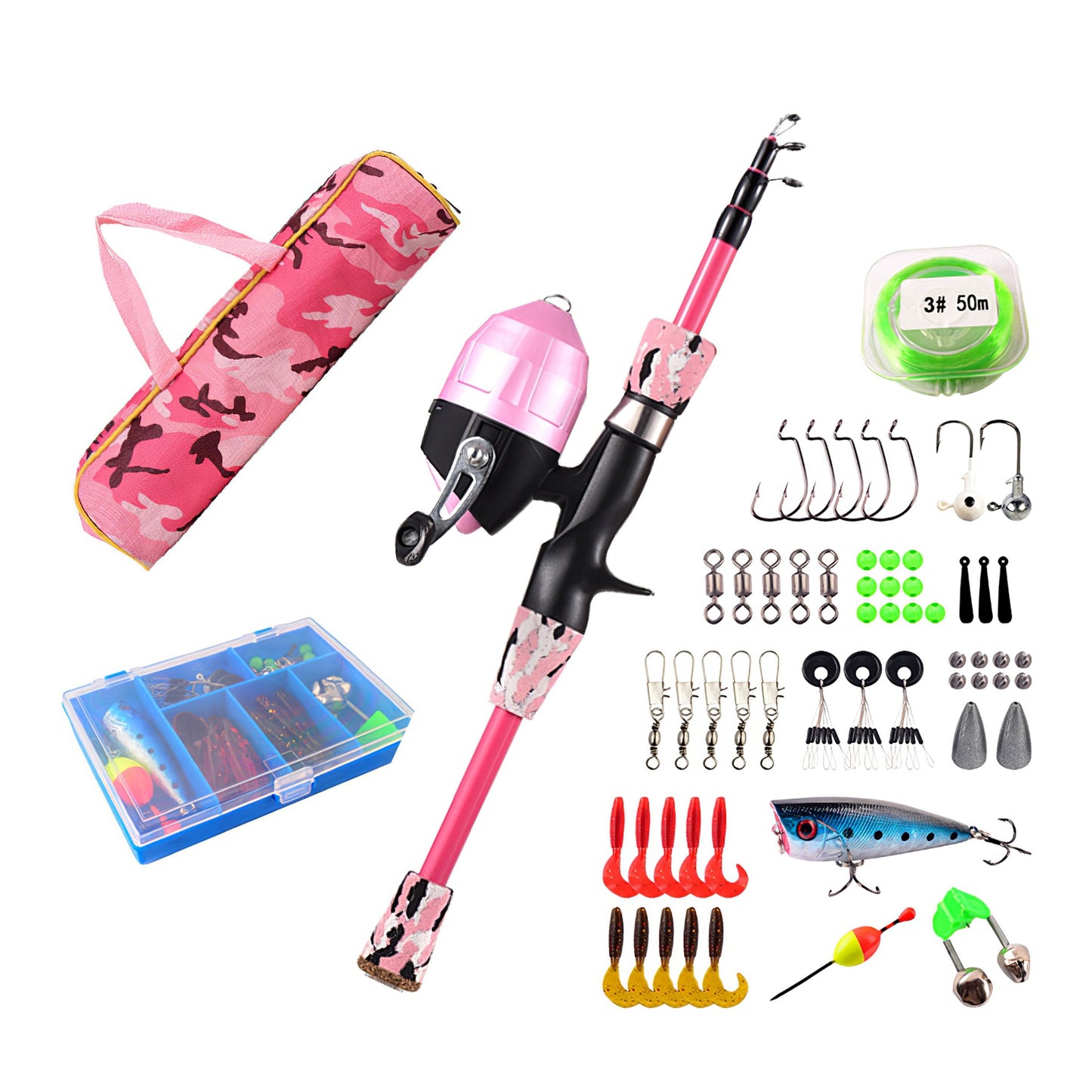 Kids Telescopic Fishing Rod and Reel Combo Starter Kit