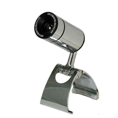 Webcam with Adjustable Clip - Silver Steel Design