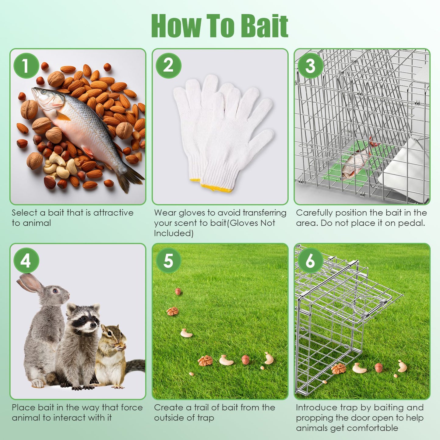 Live Animal Trap Cage 31" Folding with Waterproof Cover