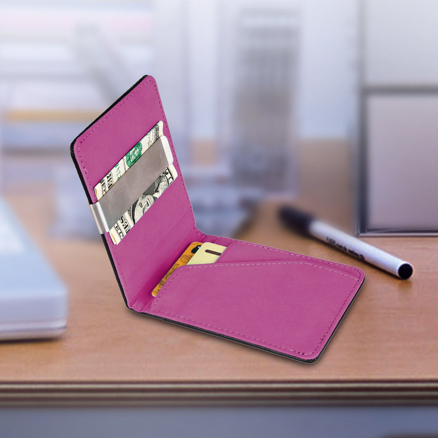Unisex Leather Wallet Blocking Slim Bifold Credit Card Holder