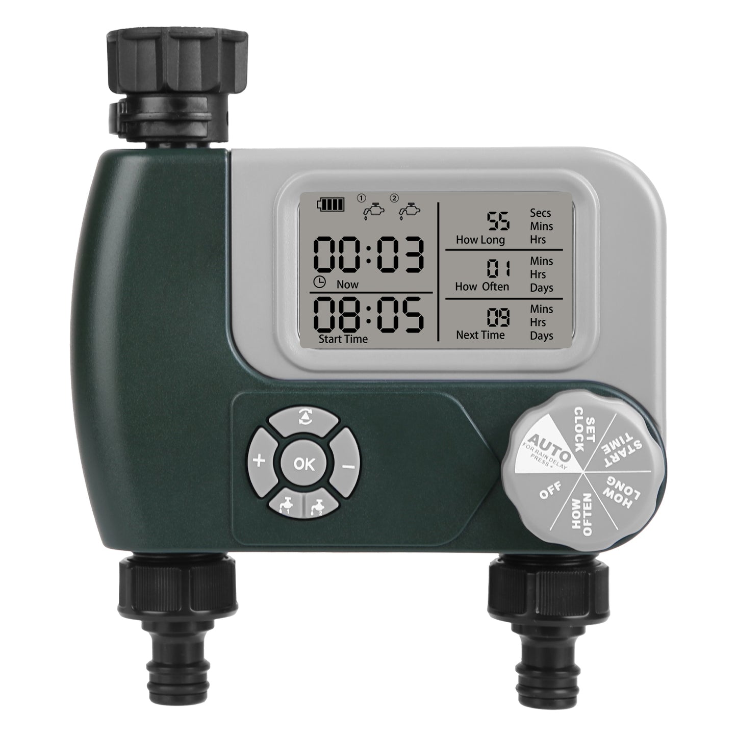 Digital Dual-Zone Sprinkler Timer with Programmable Watering