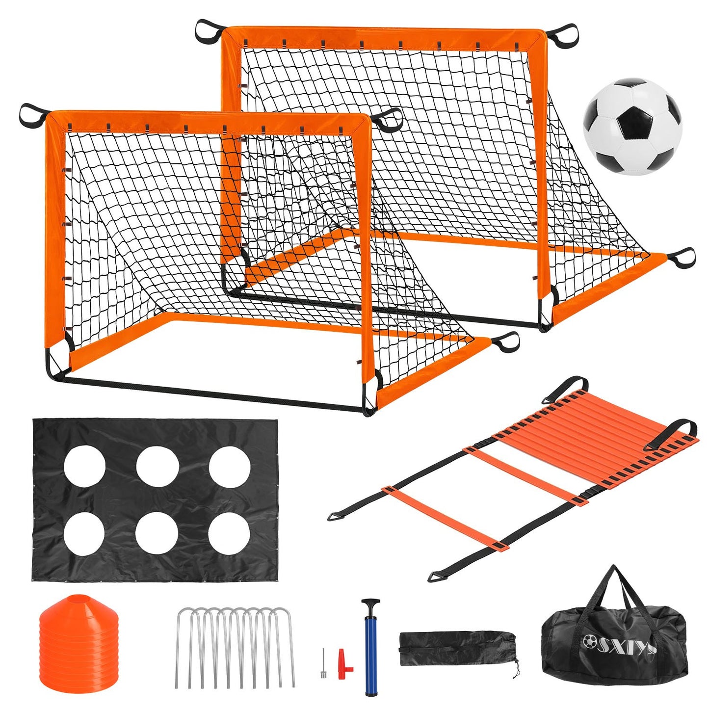 Kids Soccer Goals Set with Training Equipment for Ages 3+