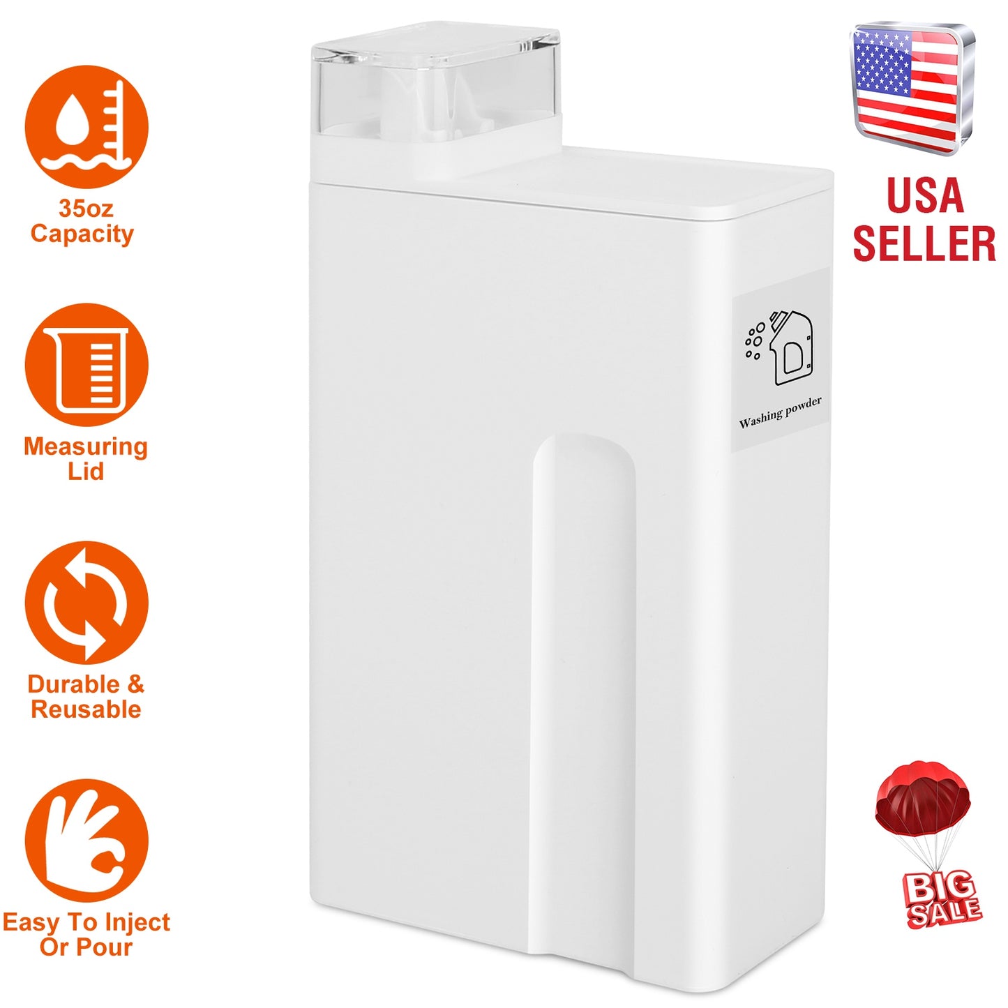 Laundry Detergent Dispenser Bottle 35oz with Labels