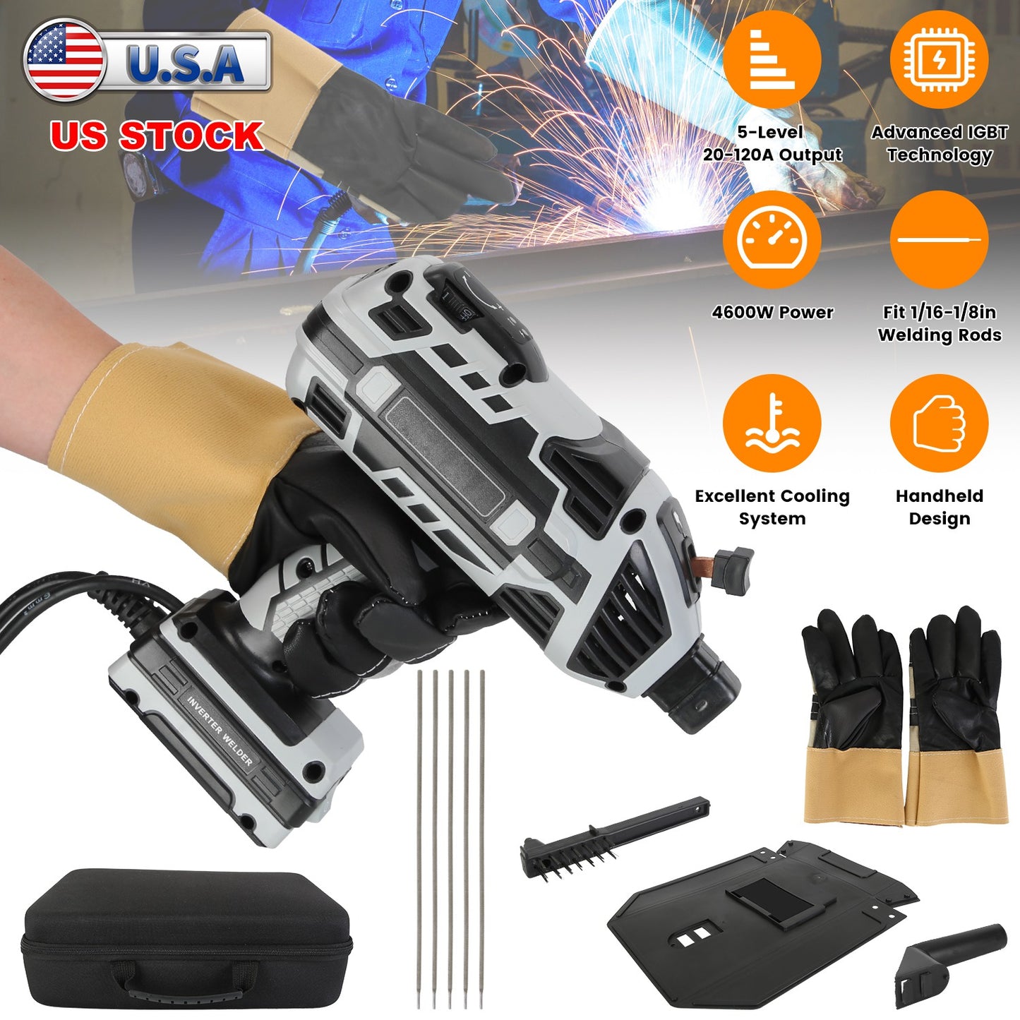 110V ARC Welder 120A Portable Stick Welding Machine with IGBT