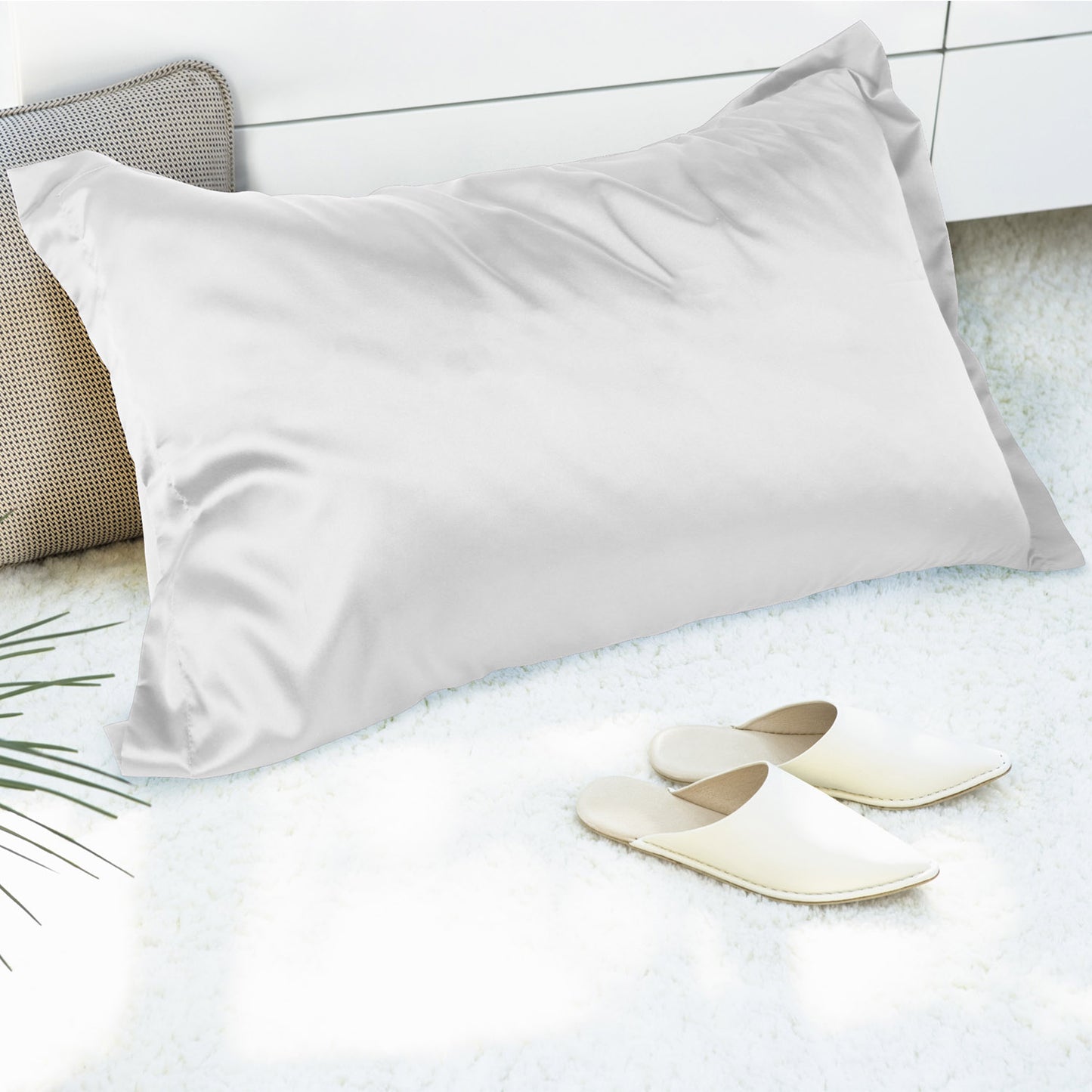 Satin Pillowcases King Size Set of 2 - White