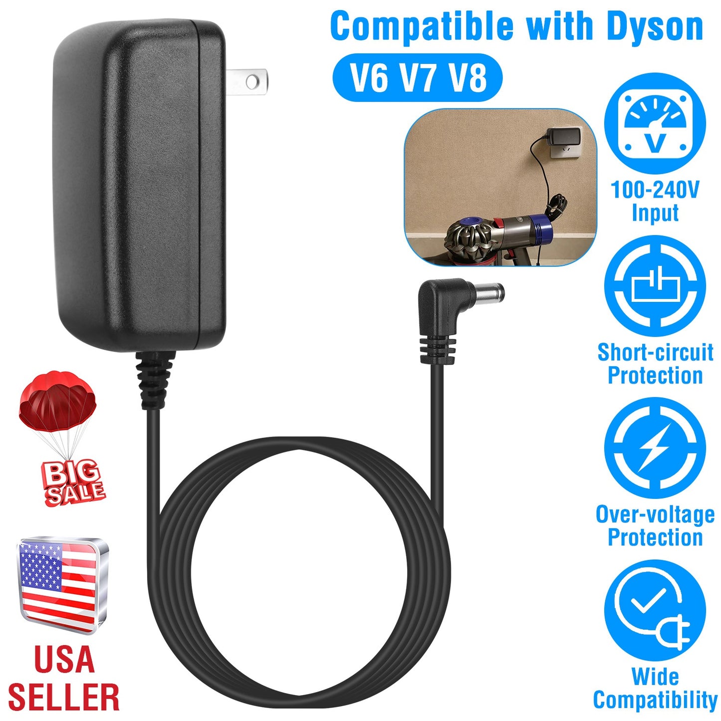 Dyson Vacuum Charger for V6 V7 V8 Series Cordless Models