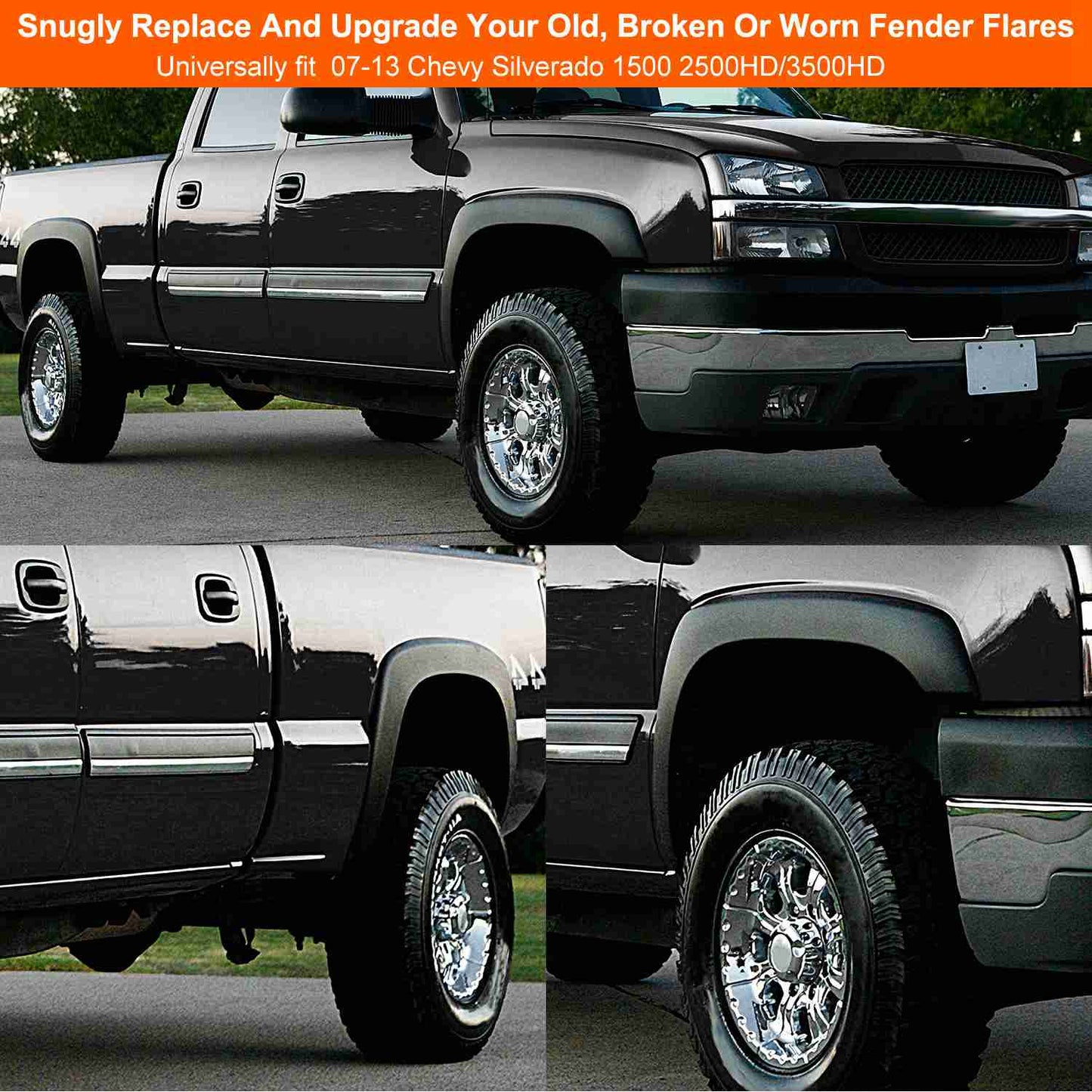 Pocket Style Fender Flares for 07-13 Chevy Silverado 1500-3500HD