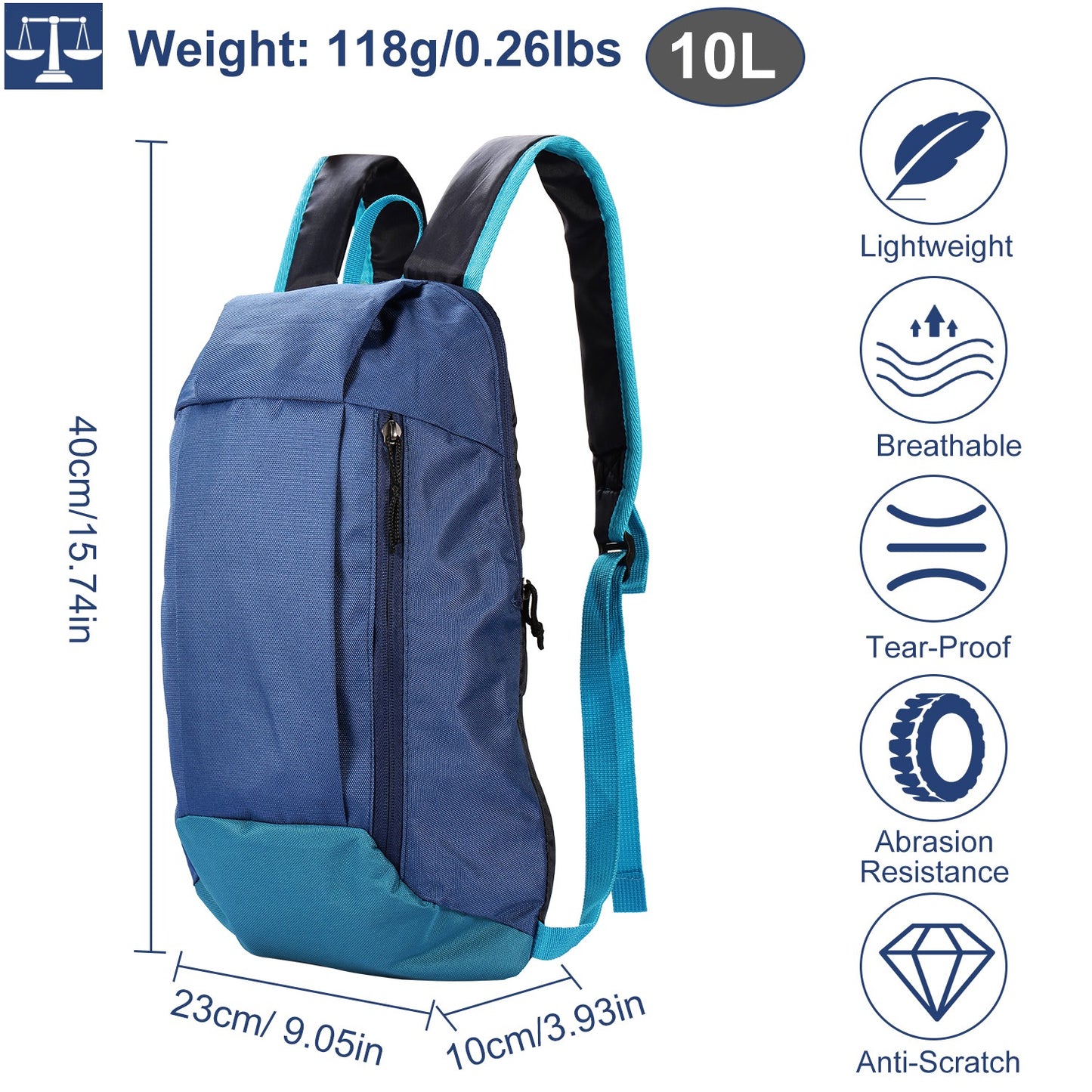 10L Waterproof Daypack for Hiking, Cycling & Travel