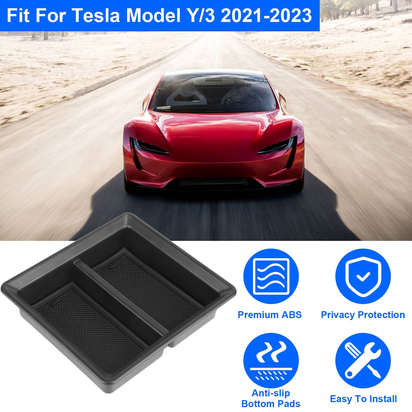 Center Console Organizer Tray for Tesla Model 3/Y 2021-2023
