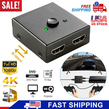 HDMI Bi-Directional Switch 2x1 / 1x2 Splitter 4K 3D 1080P
