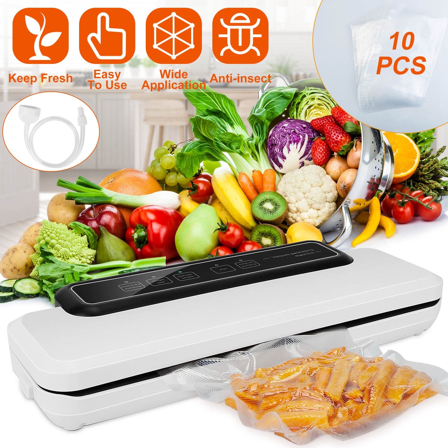 Electric Vacuum Sealer Machine with 10 Bags