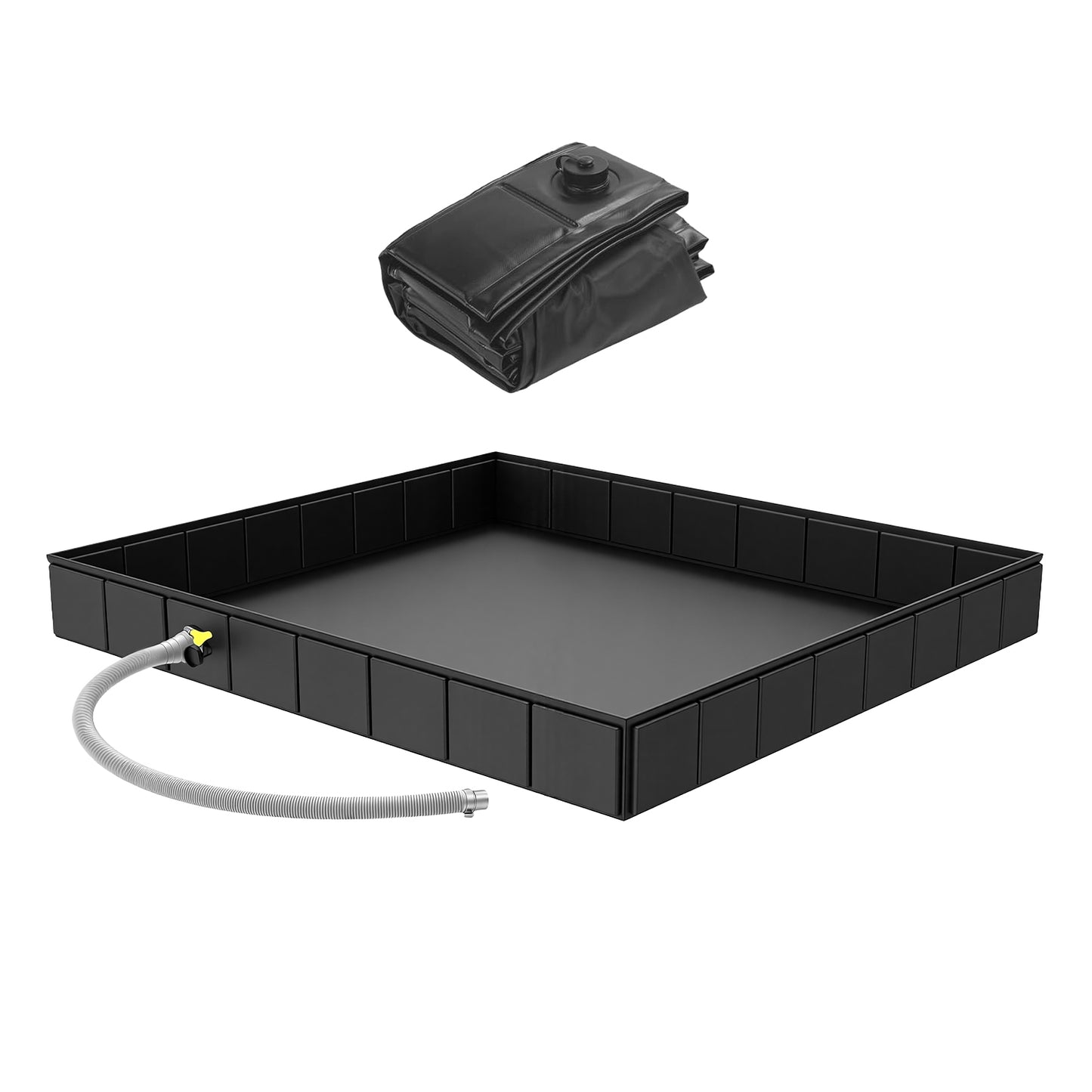 Portable Shower Pan 41x41in Foldable Camping Basin with Drain