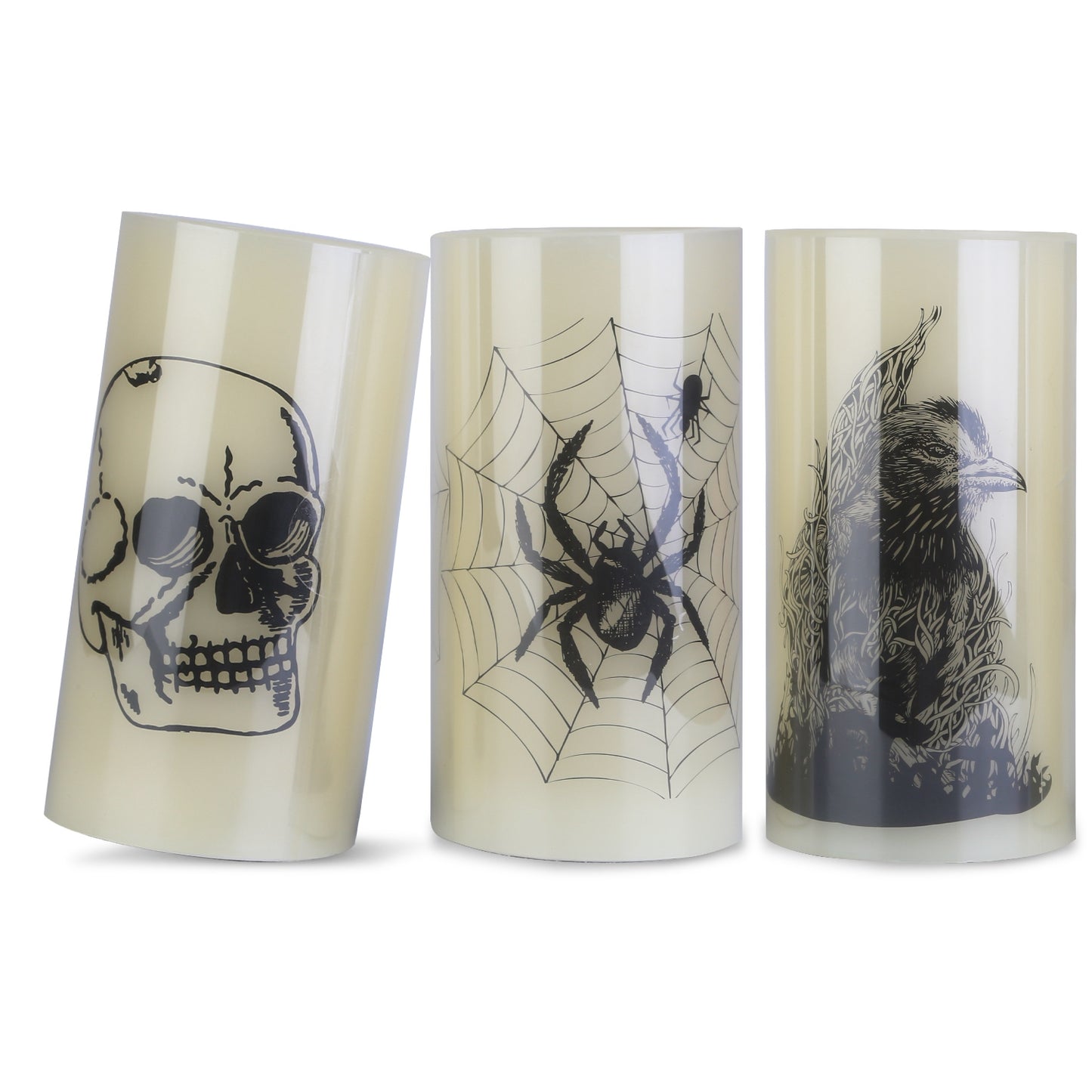 Flameless Halloween Candles with Timer - 3 Pack LED Battery Operated