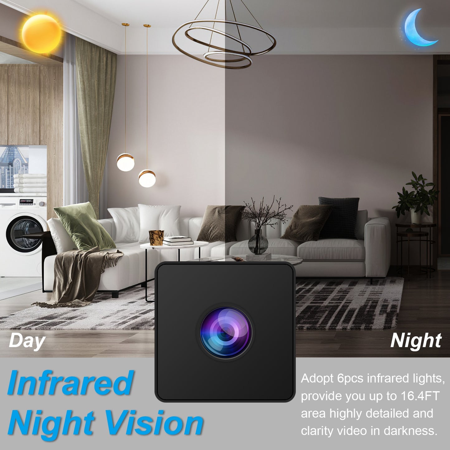 1080P WiFi Mini Security Camera with Night Vision & Motion Detection