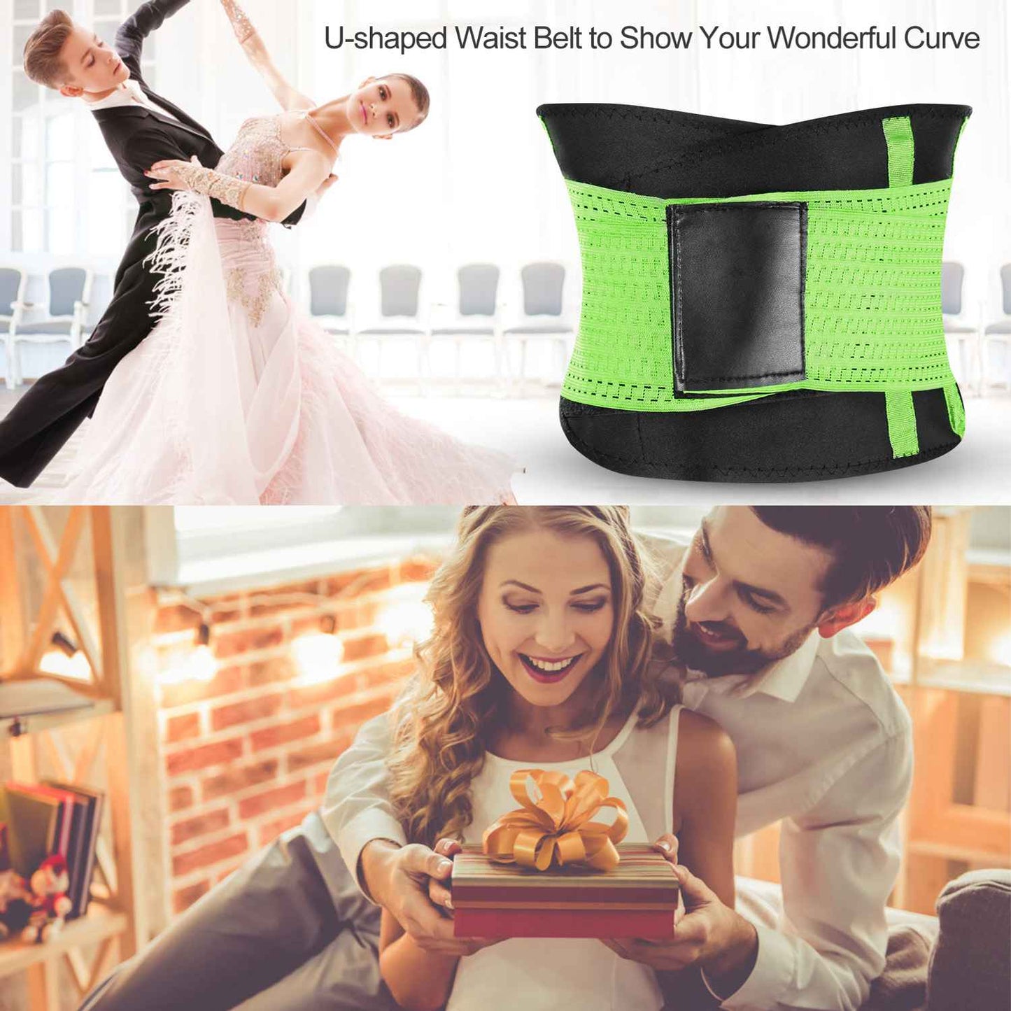 Waist Trainer Belt with Back Support - Adjustable Slimming Band