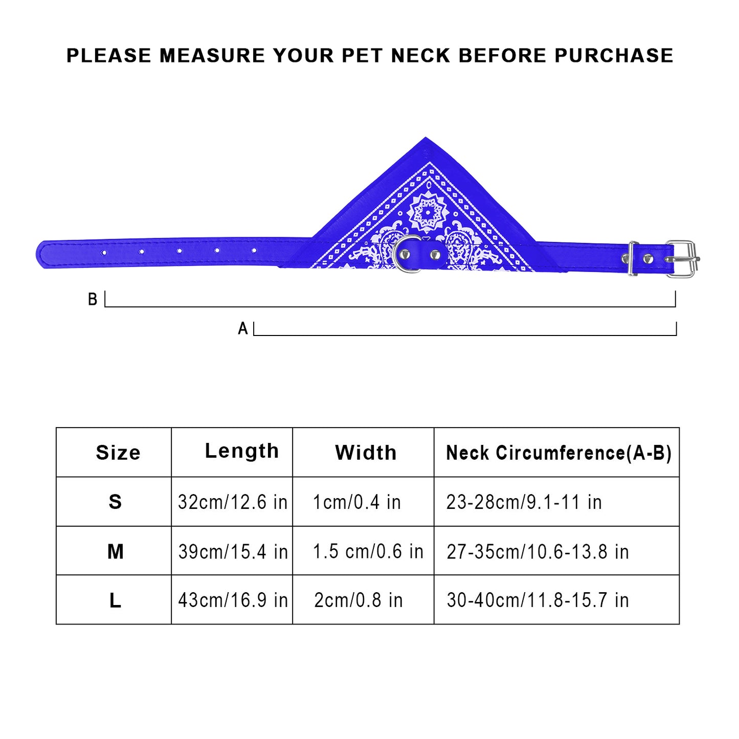 Dog Bandana Collar with Adjustable Leather Strap