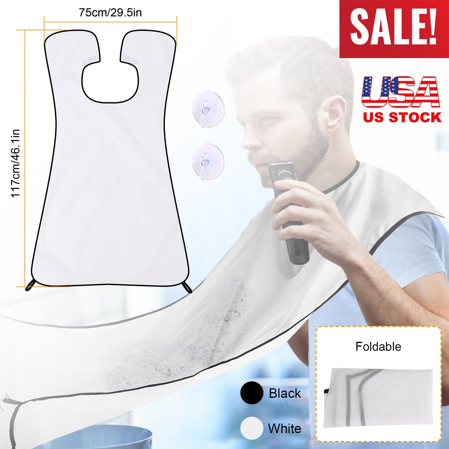 Beard Trimming Cape with Suction Cups