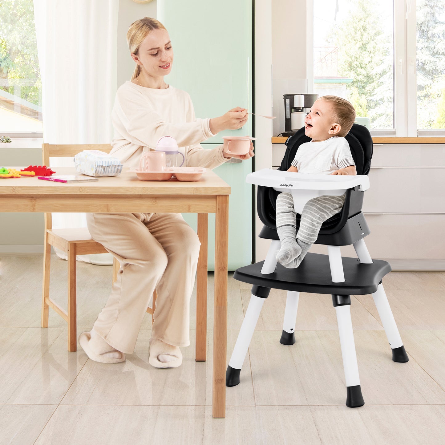 6-in-1 Convertible High Chair with Adjustable Tray