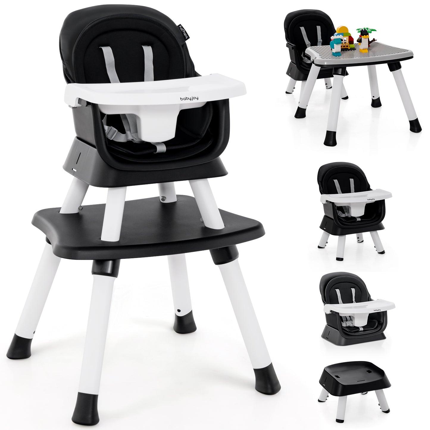 6-in-1 Convertible High Chair with Adjustable Tray