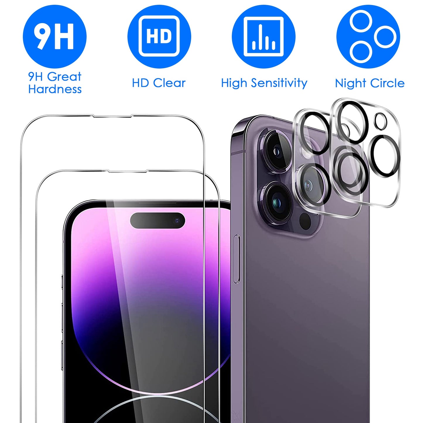 Camera Lens Protector for iPhone 12/13/14 - 9H Tempered Glass